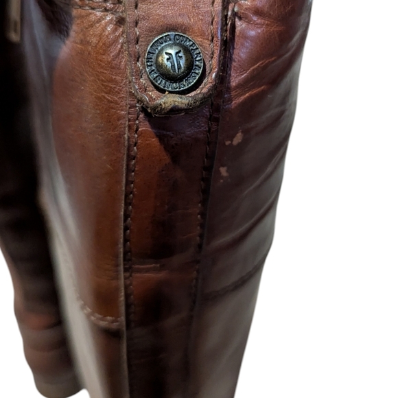 Frye Melissa Harness Inside Zip Burnt Red Boots Size 6.5 Equestrian Old Money - Picture 9 of 12